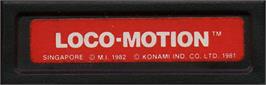 Top of cartridge artwork for Loco-Motion on the Mattel Intellivision.