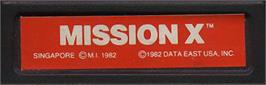 Top of cartridge artwork for Mission-X on the Mattel Intellivision.