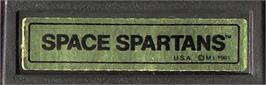 Top of cartridge artwork for Space Spartans on the Mattel Intellivision.