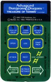 Overlay for Advanced Dungeons And Dragons - Treasure Of Tarmin on the Mattel Intellivision.