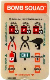 Overlay for Bomb Squad on the Mattel Intellivision.