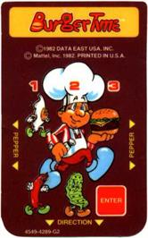 Overlay for Burger Time on the Mattel Intellivision.