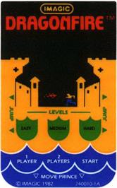 Overlay for Dragonfire on the Mattel Intellivision.
