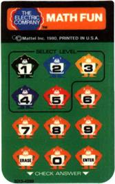 Overlay for Electric Company: Math Fun on the Mattel Intellivision.