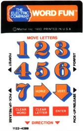 Overlay for Electric Company: Word Fun on the Mattel Intellivision.