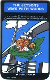 Overlay for Jetsons' Ways With Words, The on the Mattel Intellivision.