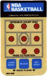 Overlay for NBA Basketball on the Mattel Intellivision.