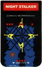 Overlay for Night Stalker on the Mattel Intellivision.