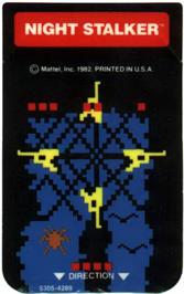 Overlay for Night Stalker on the Mattel Intellivision.