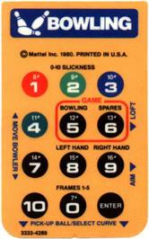 Overlay for PBA Bowling on the Mattel Intellivision.