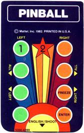 Overlay for Pinball on the Mattel Intellivision.