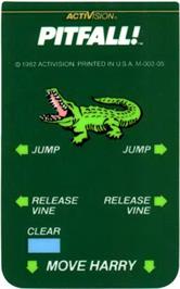 Overlay for Pitfall! on the Mattel Intellivision.