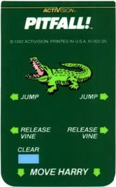 Overlay for Pitfall on the Mattel Intellivision.