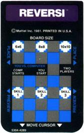 Overlay for Reversi on the Mattel Intellivision.