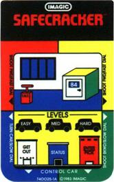 Overlay for Safecracker on the Mattel Intellivision.