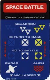 Overlay for Space Battle on the Mattel Intellivision.