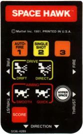Overlay for Space Hawk on the Mattel Intellivision.