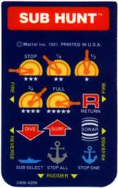 Overlay for Sub Hunt on the Mattel Intellivision.