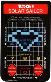 Overlay for Tron - Solar Sailer on the Mattel Intellivision.