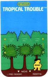 Overlay for Tropical Trouble on the Mattel Intellivision.