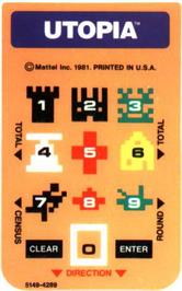 Overlay for Utopia on the Mattel Intellivision.