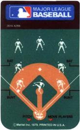 Overlay for World Championship Baseball on the Mattel Intellivision.