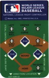 Overlay for World Series Major League Baseball on the Mattel Intellivision.