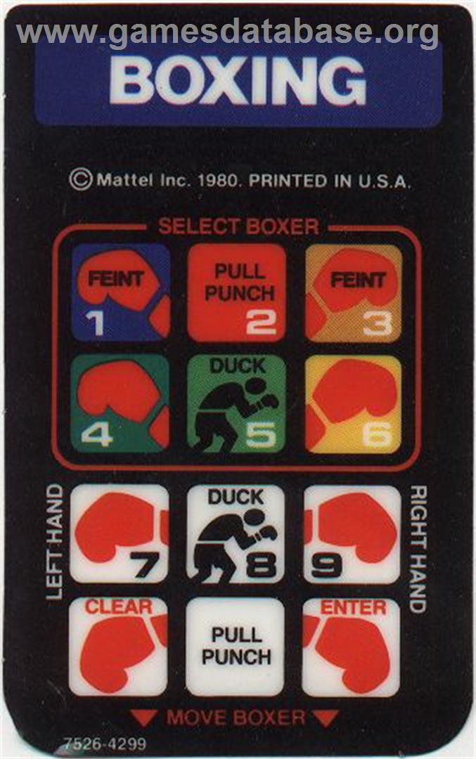 Boxing - Mattel Intellivision - Artwork - Overlay