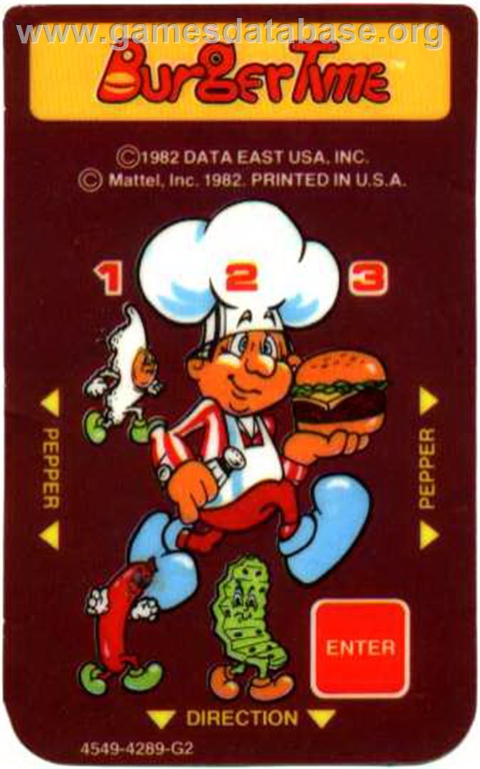 Burger Time - Mattel Intellivision - Artwork - Overlay