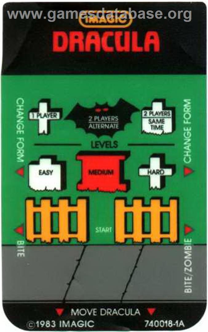 Dracula - Mattel Intellivision - Artwork - Overlay