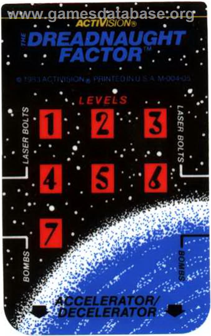 Dreadnaught Factor, The - Mattel Intellivision - Artwork - Overlay