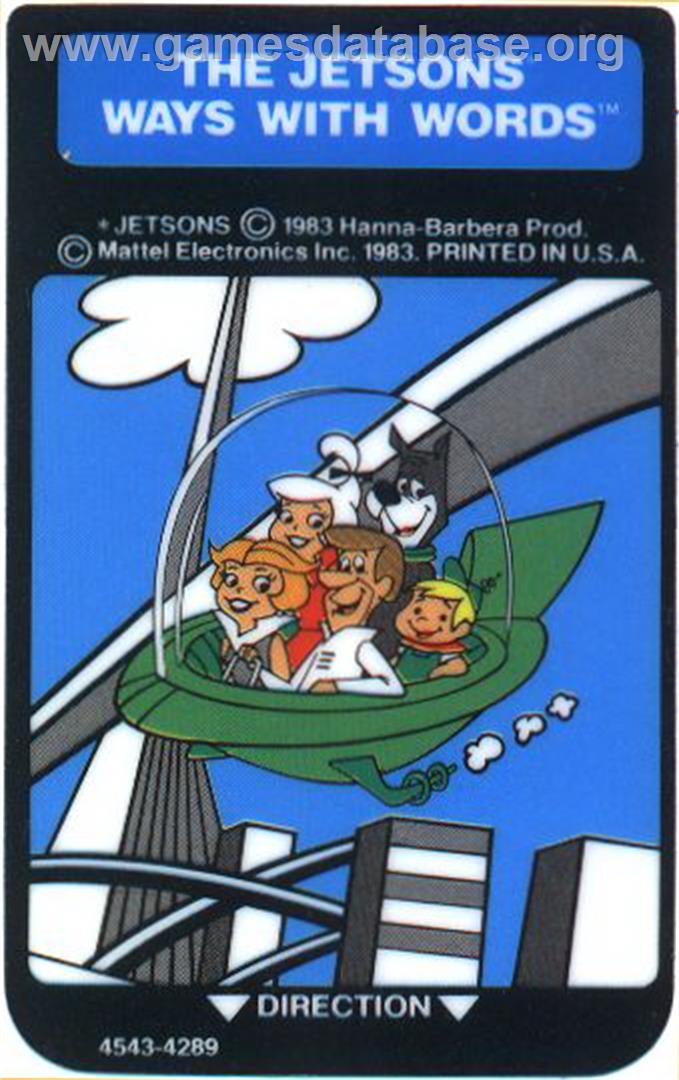 Jetsons' Ways With Words - Mattel Intellivision - Artwork - Overlay
