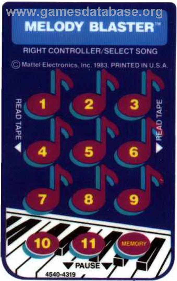 Melody Blaster - Mattel Intellivision - Artwork - Overlay