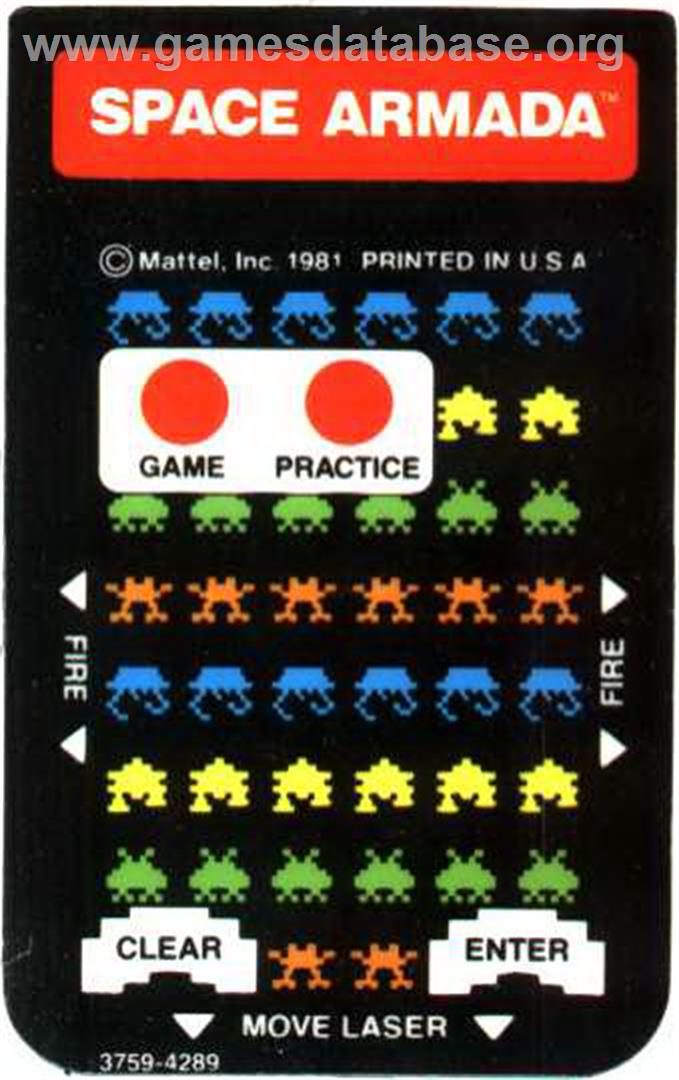Space Armada - Mattel Intellivision - Artwork - Overlay