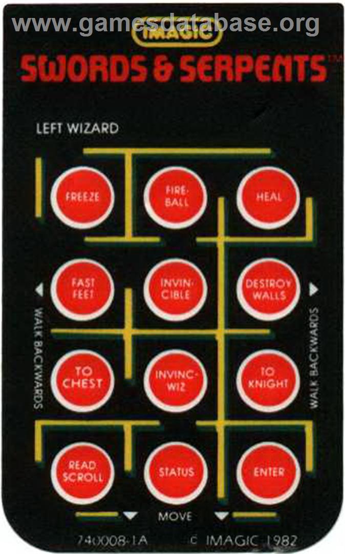 Swords And Serpents - Mattel Intellivision - Artwork - Overlay