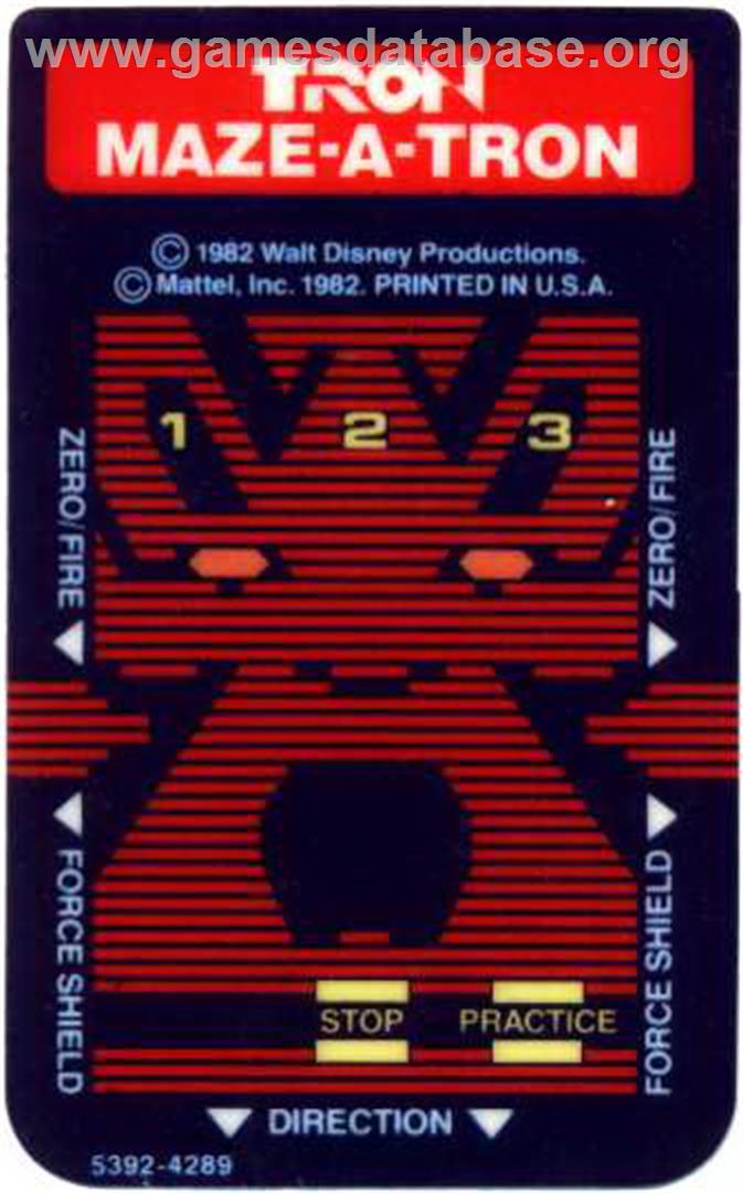 TRON: Maze-A-Tron - Mattel Intellivision - Artwork - Overlay