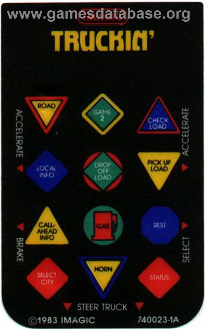 Truckin' - Mattel Intellivision - Artwork - Overlay