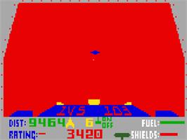In game image of Blockade Runner on the Mattel Intellivision.