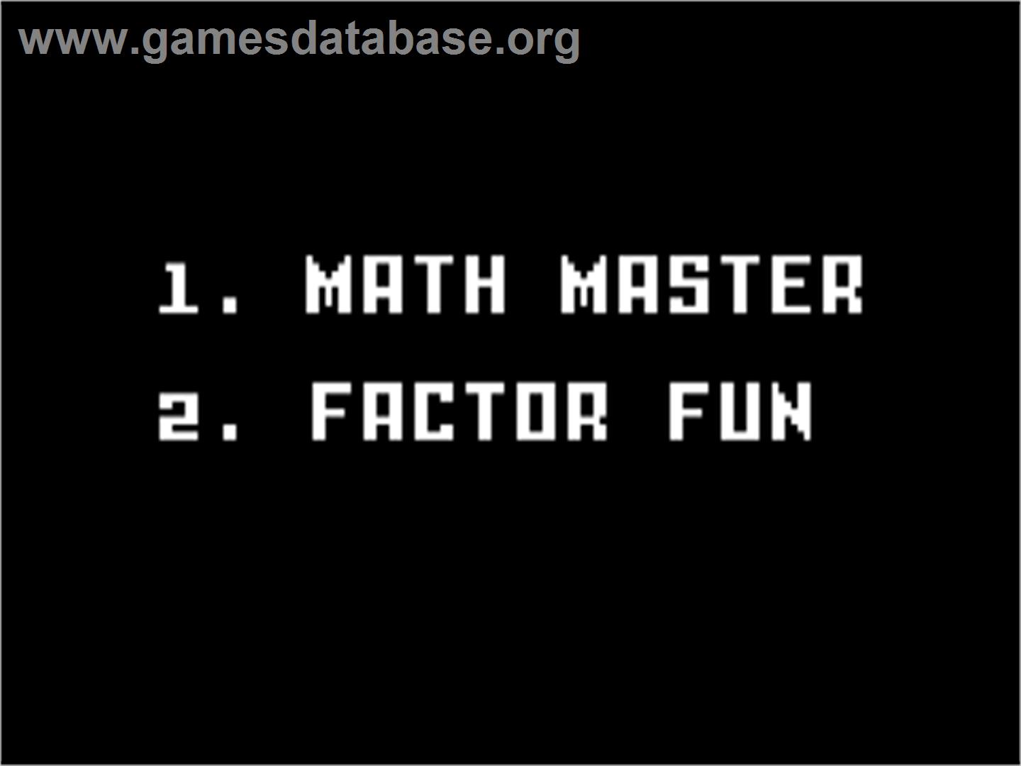 Learning Fun I - Math Master Factor Fun - Mattel Intellivision - Artwork - In Game