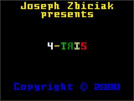 Title screen of 4-tris on the Mattel Intellivision.