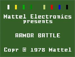 Title screen of Armor Battle on the Mattel Intellivision.
