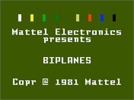 Title screen of Biplanes on the Mattel Intellivision.