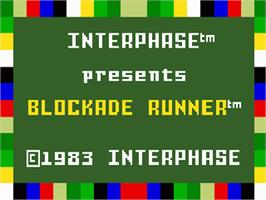 Title screen of Blockade Runner on the Mattel Intellivision.
