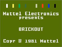 Title screen of Brickout on the Mattel Intellivision.