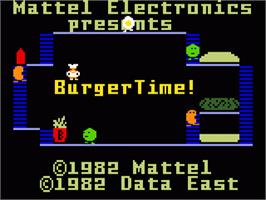 Title screen of Burgertime on the Mattel Intellivision.