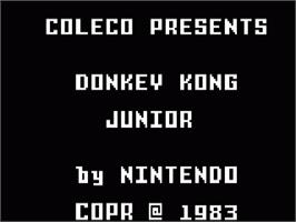 Title screen of Donkey Kong Jr. on the Mattel Intellivision.