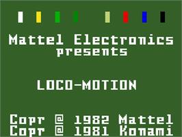 Title screen of Loco-Motion on the Mattel Intellivision.