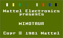 Title screen of Minotaur (Version 1) on the Mattel Intellivision.