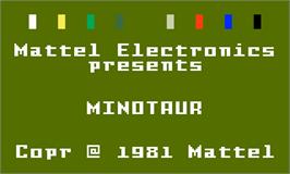 Title screen of Minotaur on the Mattel Intellivision.