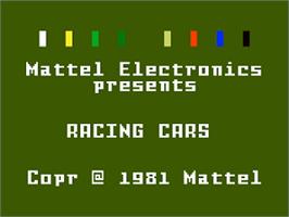 Title screen of Racing Cars on the Mattel Intellivision.